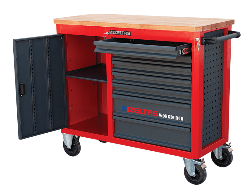 İZELTAŞ TAKIM DOLABI AHŞAP ÜST TABLA WORKBANCH (7 ÇEKMECELİ)